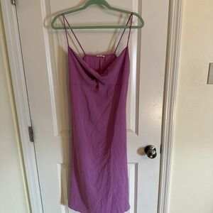 See You Monday Lilac Stripy Twist Front Slip Dress Sz Medium